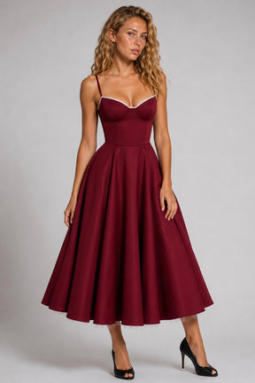 Vestido Midi Vermelho Selene