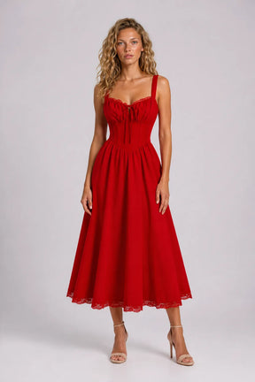 Vestido Vermelho Midi Clarisse
