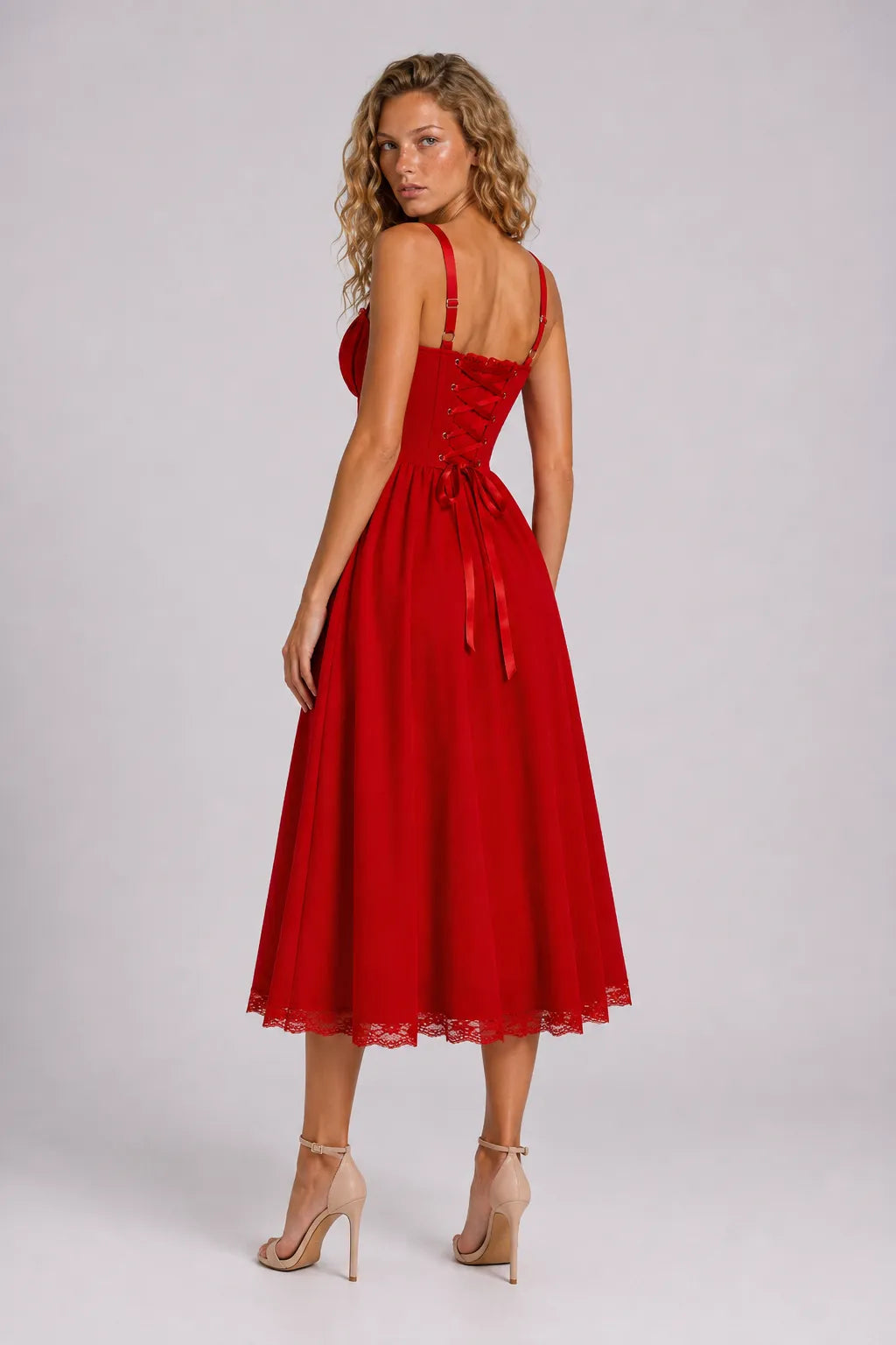 Vestido Vermelho Midi Clarisse