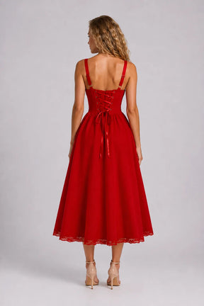 Vestido Vermelho Midi Clarisse