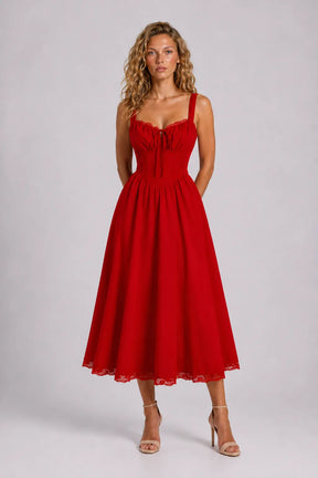 Vestido Vermelho Midi Clarisse