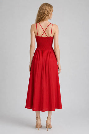 Vestido Vermelho Midi Evelina