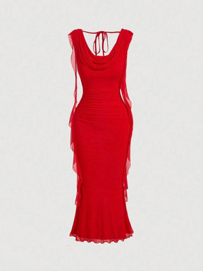Vestido Vermelho Midi Fiorella