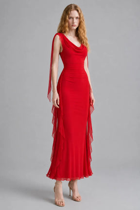 Vestido Vermelho Midi Fiorella