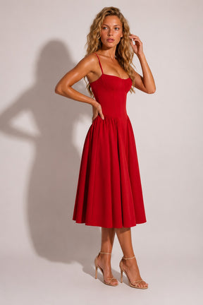 Vestido Vermelho Midi Francesca