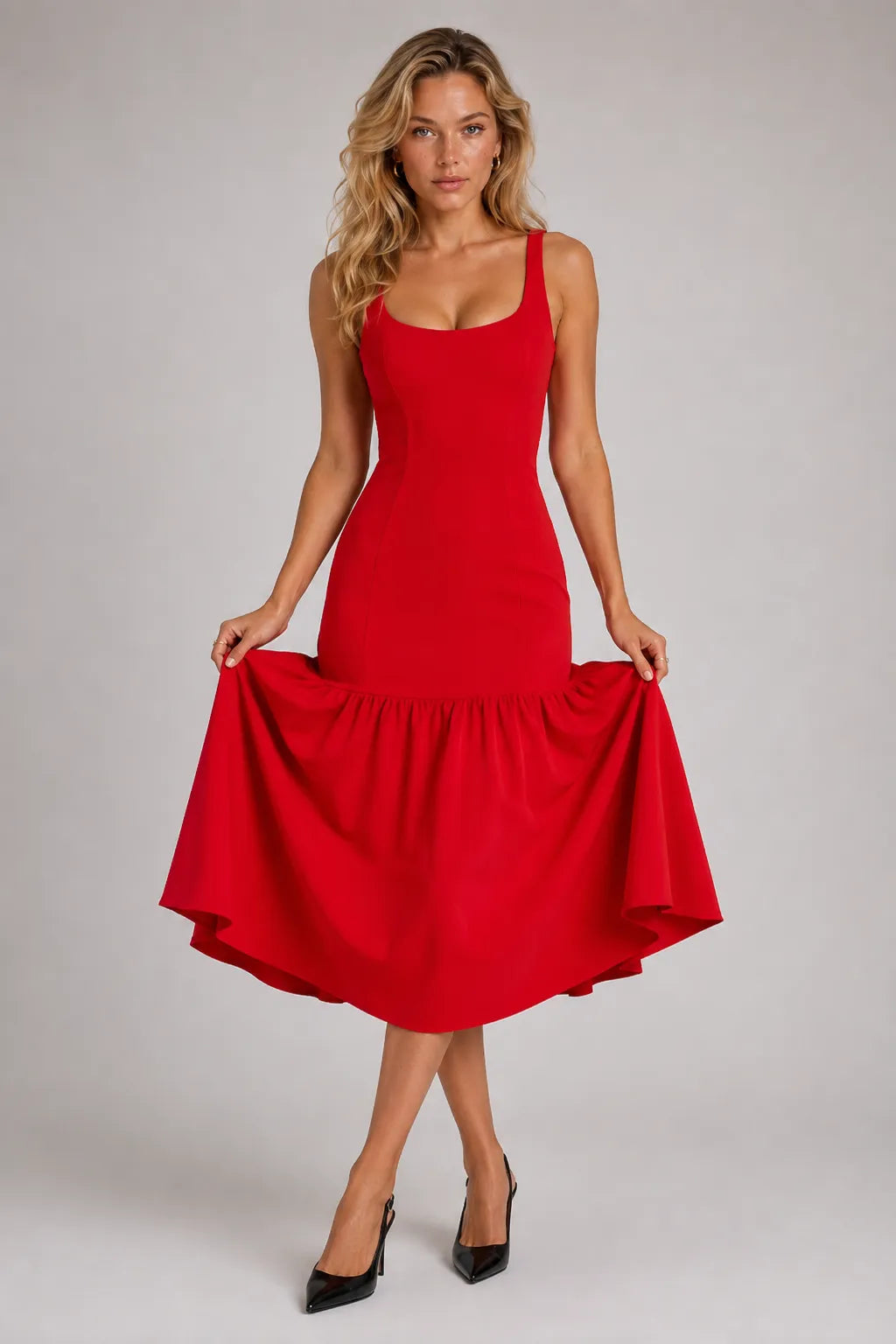Vestido Vermelho Midi Gabrielle