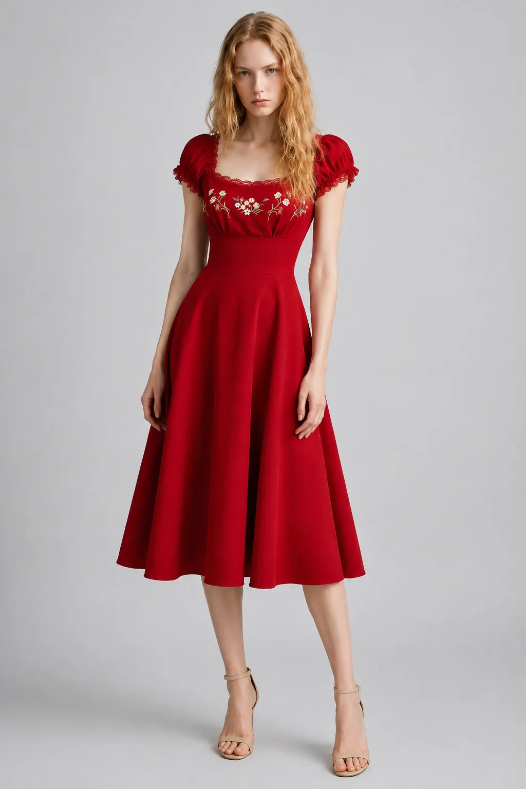 Vestido Vermelho Midi Lisette
