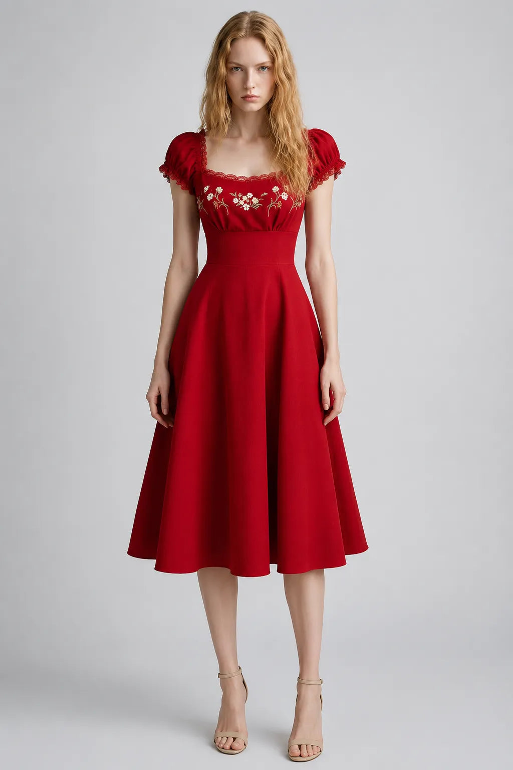 Vestido Vermelho Midi Lisette