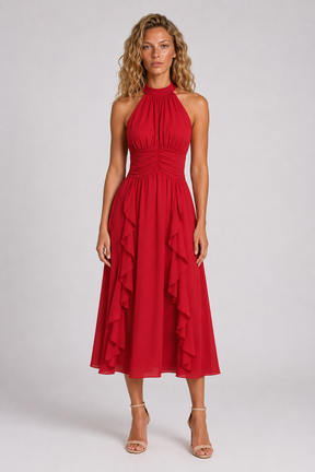 Vestido Vermelho Midi Rosalie