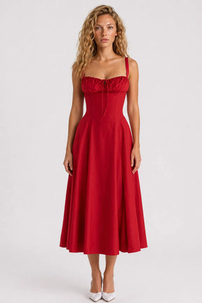 Vestido Vermelho Midi Vivienne