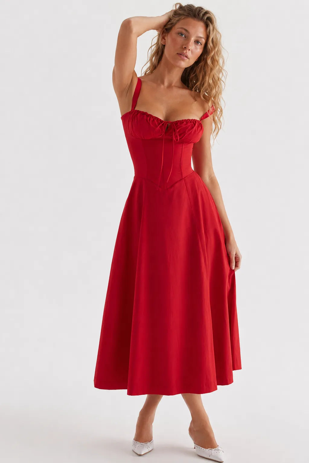 Vestido Vermelho Midi Vivienne